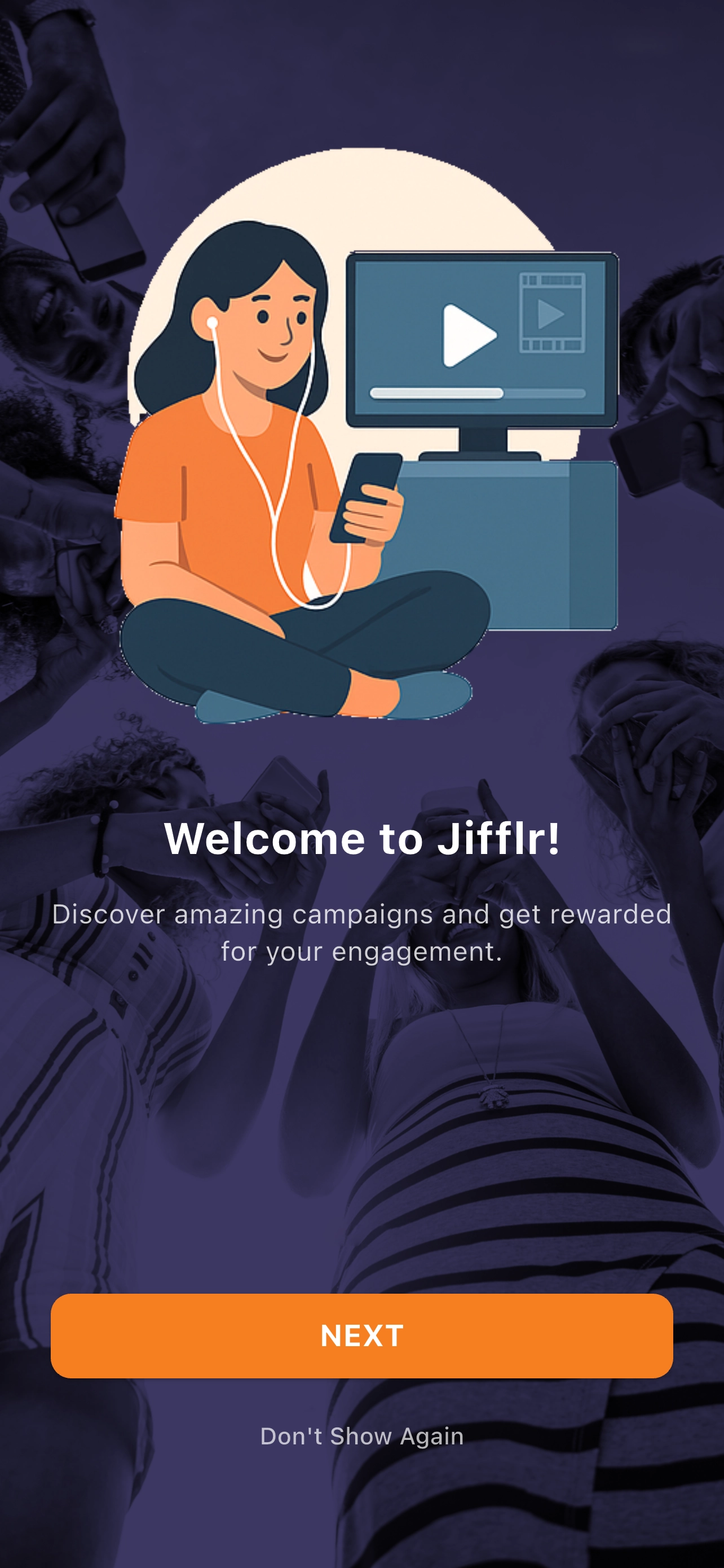 Jifflr main dashboard showing Max Cash, My Team, and completed campaigns.