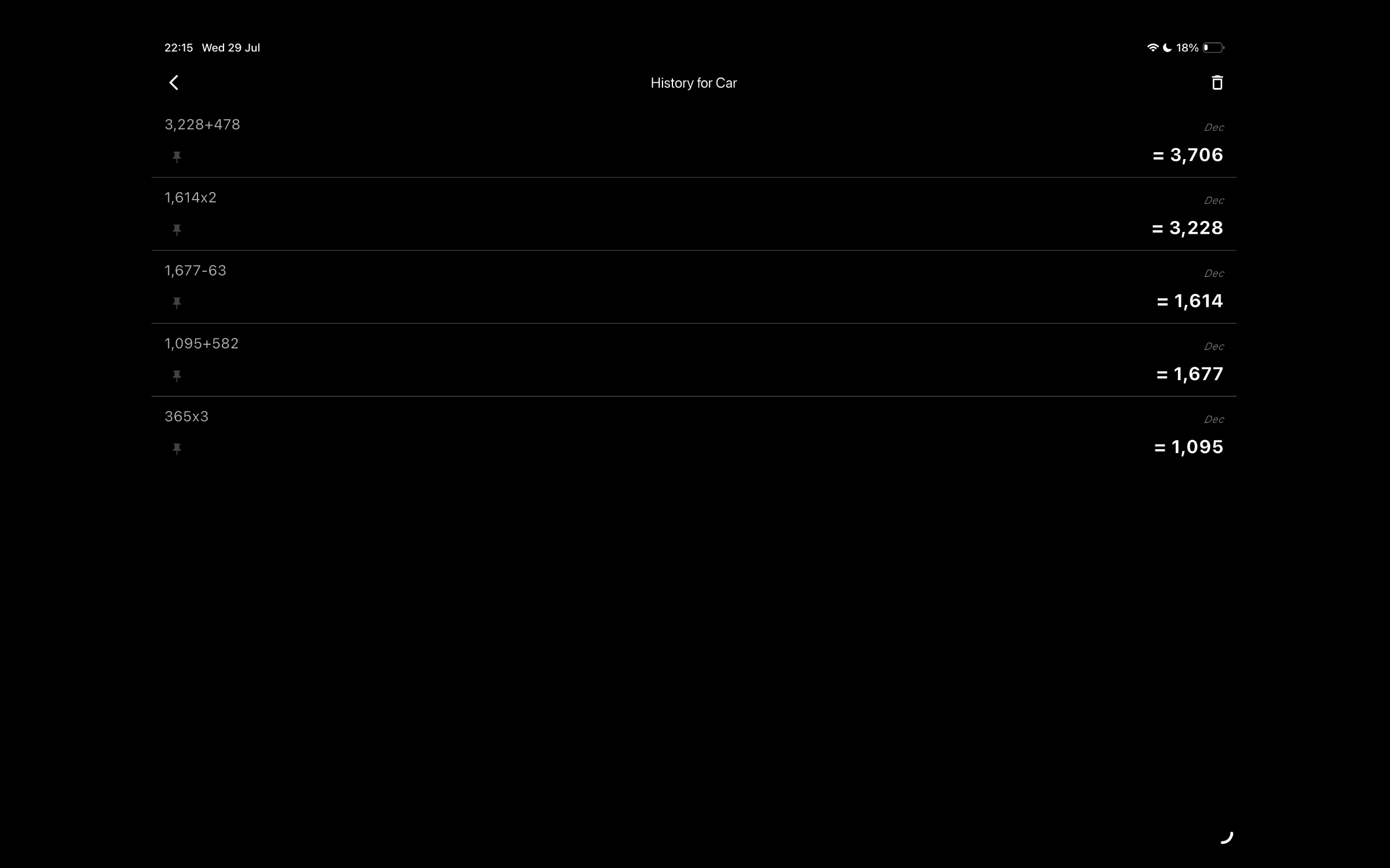 MultiCalc tablet unit conversion manager screenshot