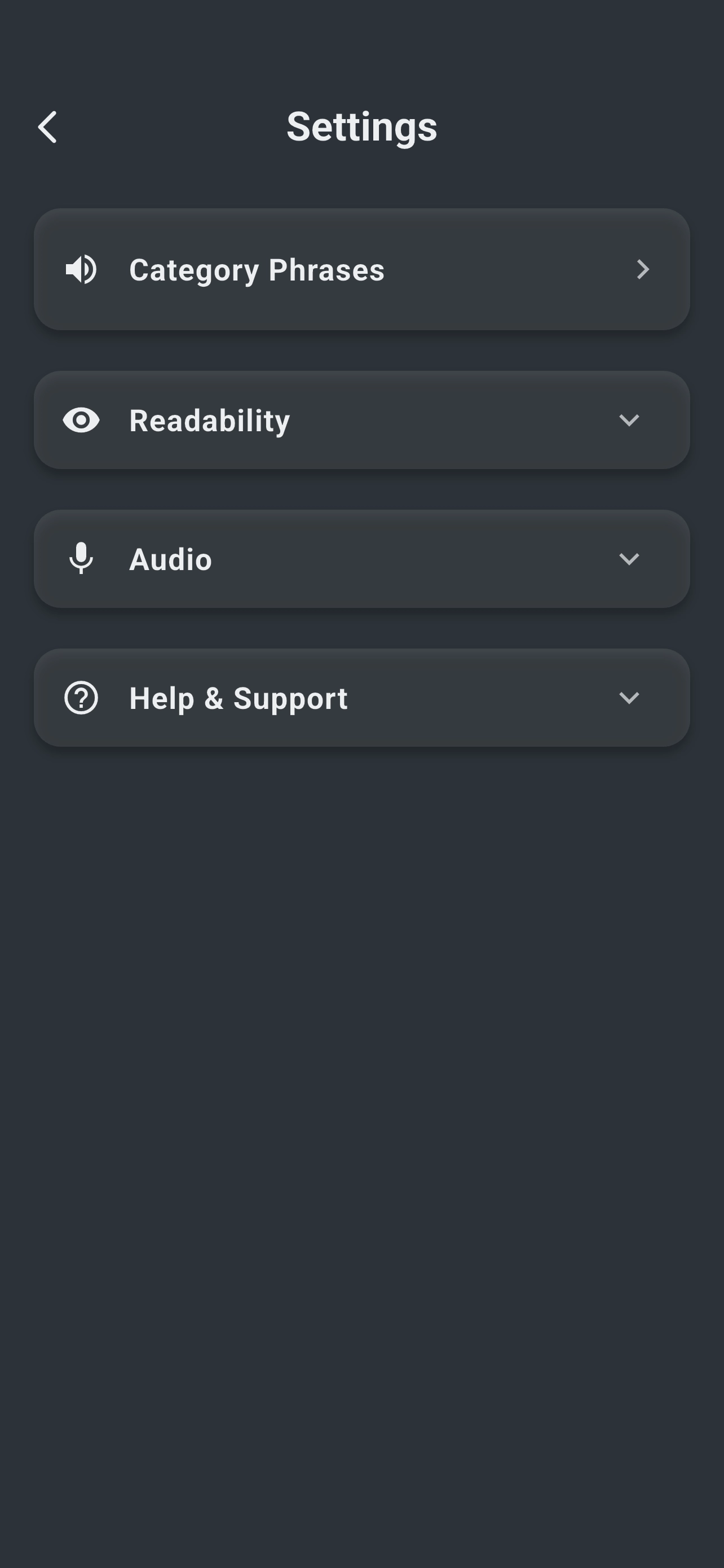 SpeechRead transcription settings screenshot