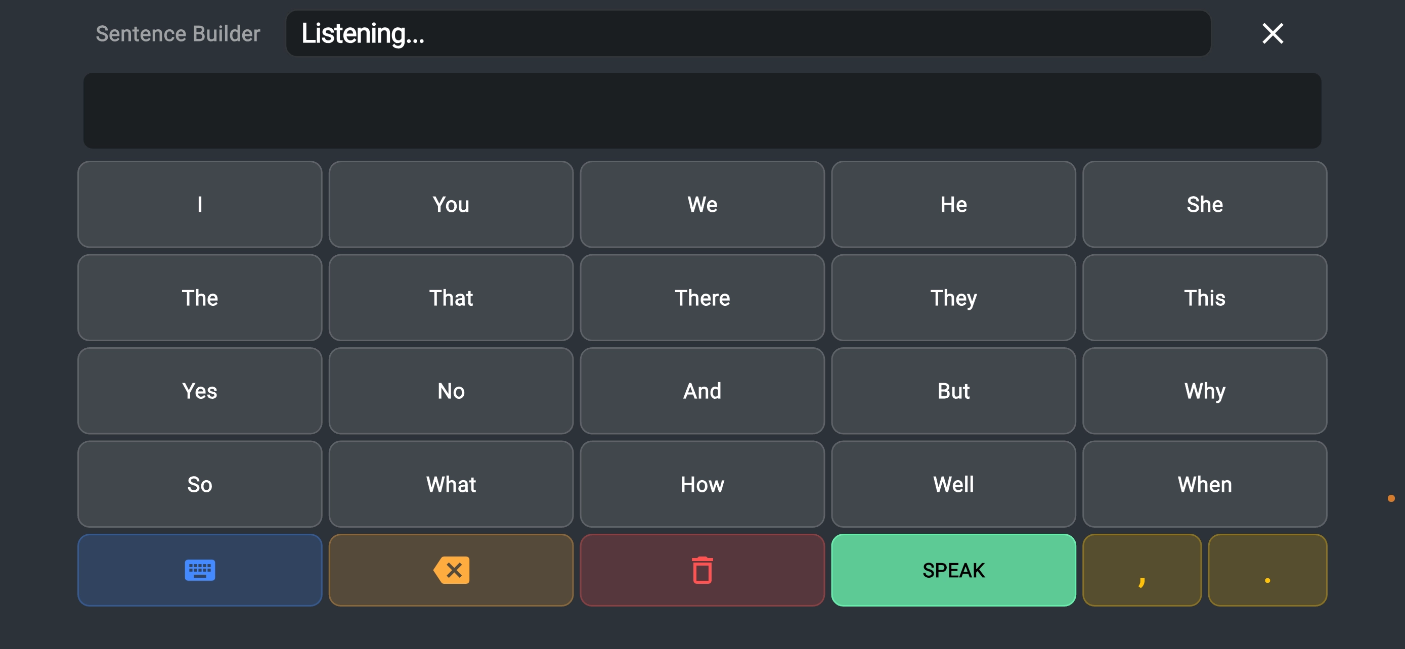SpeechRead landscape reader settings screenshot